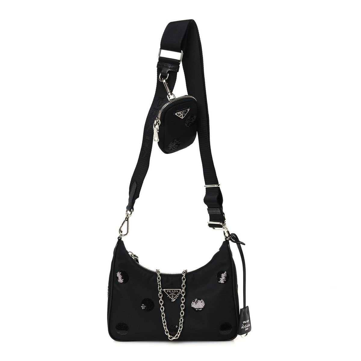 Nylon Shoulder Bag - Black