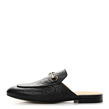 Gucci Guccissima Calfskin Women's Princetown Slippers 38 Black
