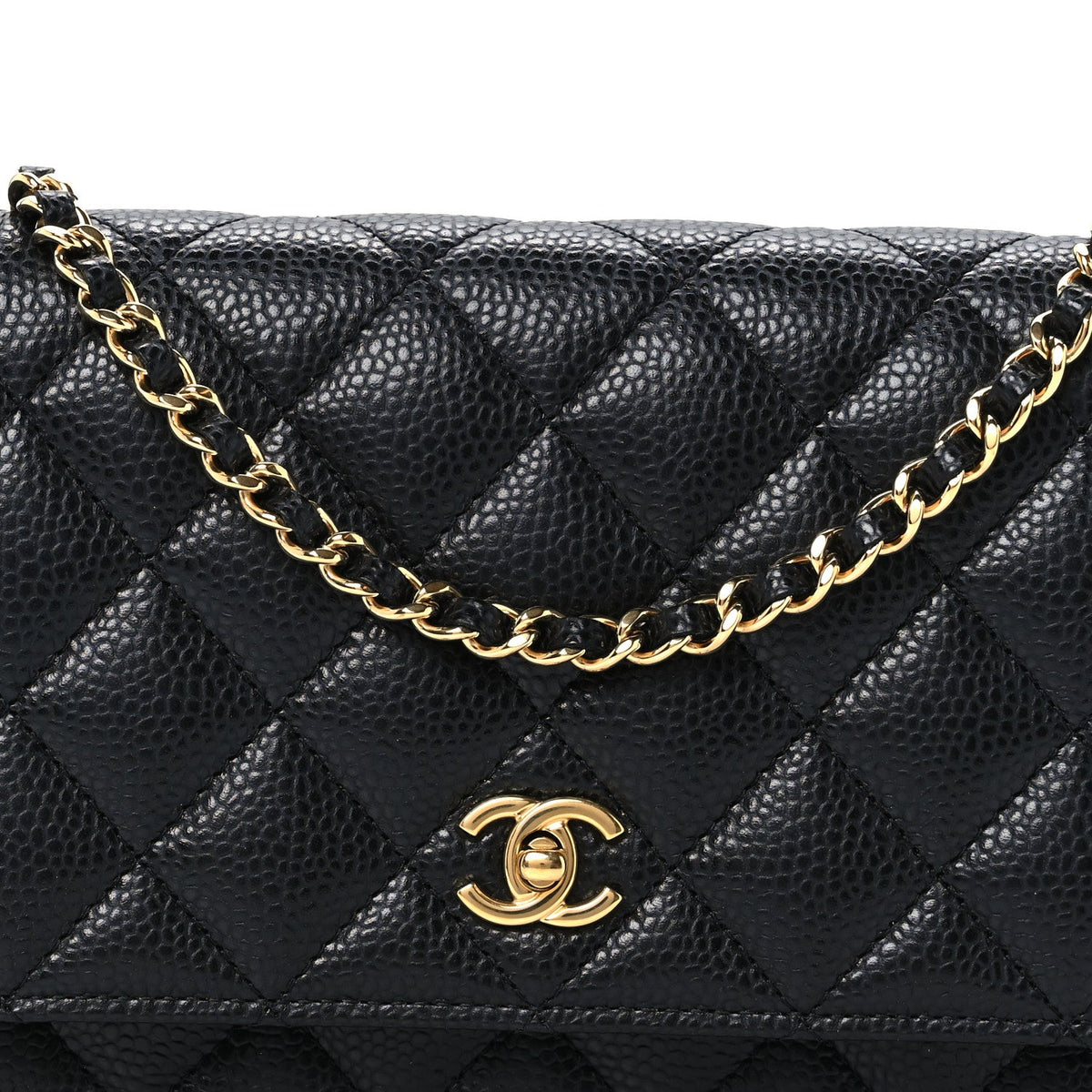 Quilted Caviar Wallet Bag