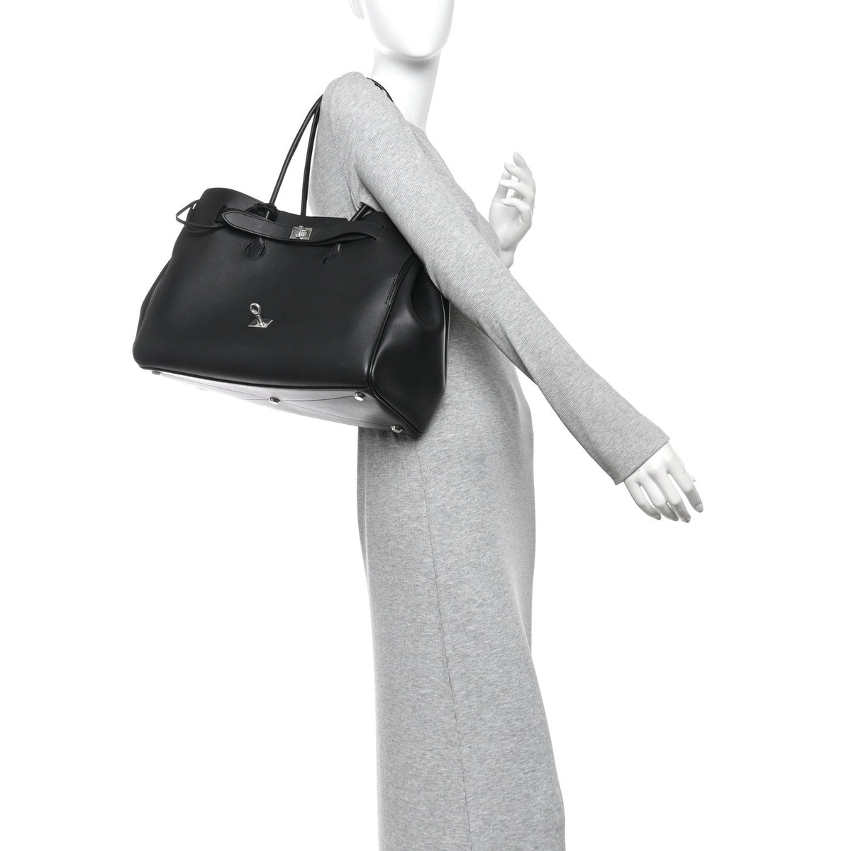 Balenciaga Smooth Calfskin Medium Bel Air Carry All Bag Black