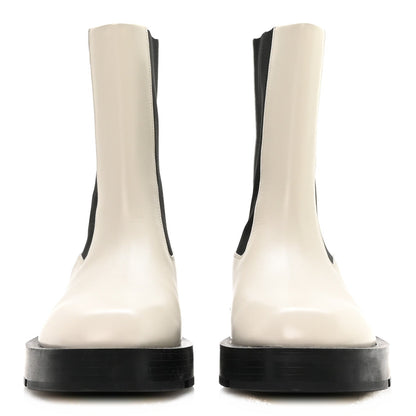 Givenchy Calfskin Women's Square Chelsea Boots 37 White Black
