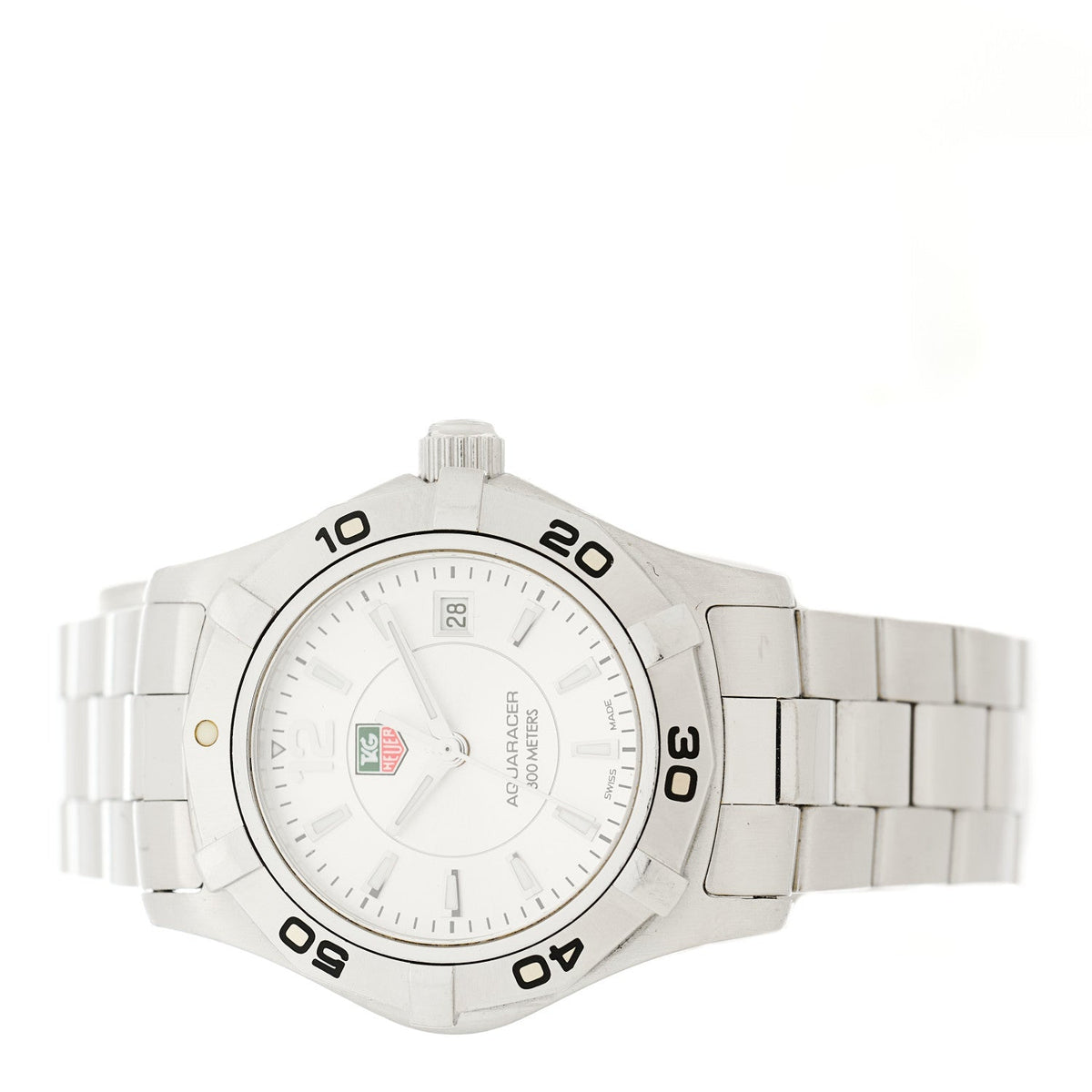 Tag Heuer Stainless Steel 27mm Aquaracer 300M Quartz Watch Silver WAF1412