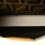 Fendi Vitello Seta Canvas FF Mini Peekaboo Iconic Satchel Uovo Sigaro Marrone