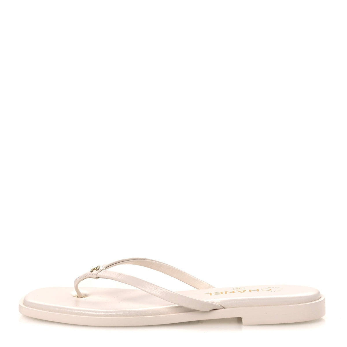 Goatskin CC Times Square Thong Sandals Beige