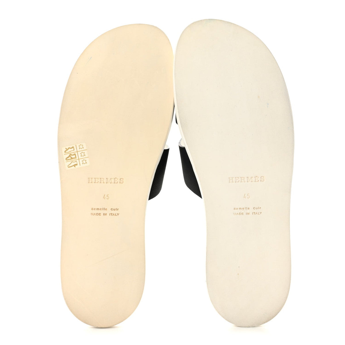 Hermes Epsom Izmir Men's Sandals Black