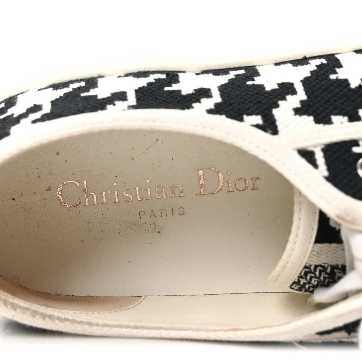 Christian Dior Canvas Women's Walk'N'Dior Low Top Sneakers 39 White Black
