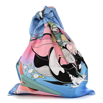 Silk Space Derby Furoshiki Bag Gm Bleu C Handbag