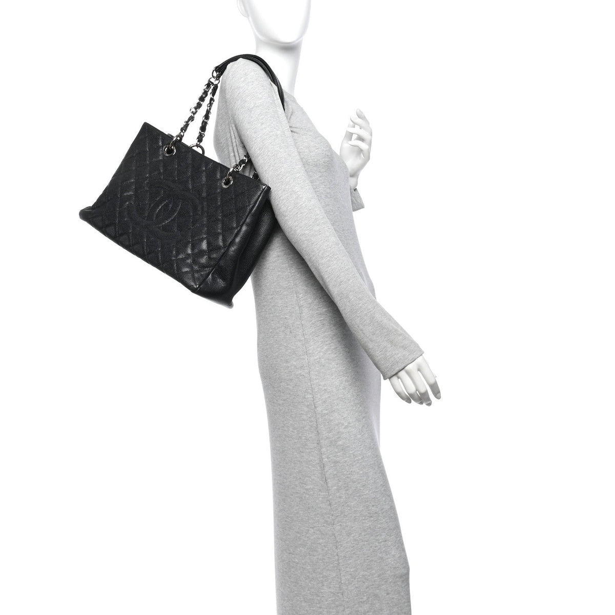 Quilted Caviar Tote Bag