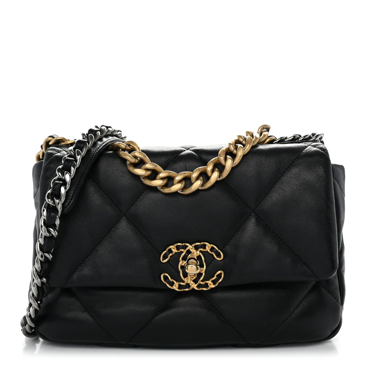 Medium Quilted Goatskin Flap Shoulder Bag