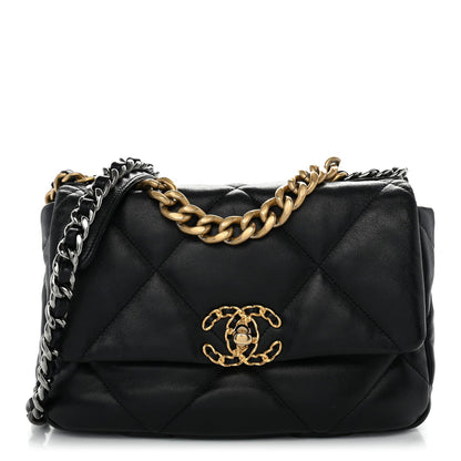 Medium Quilted Goatskin Flap Shoulder Bag