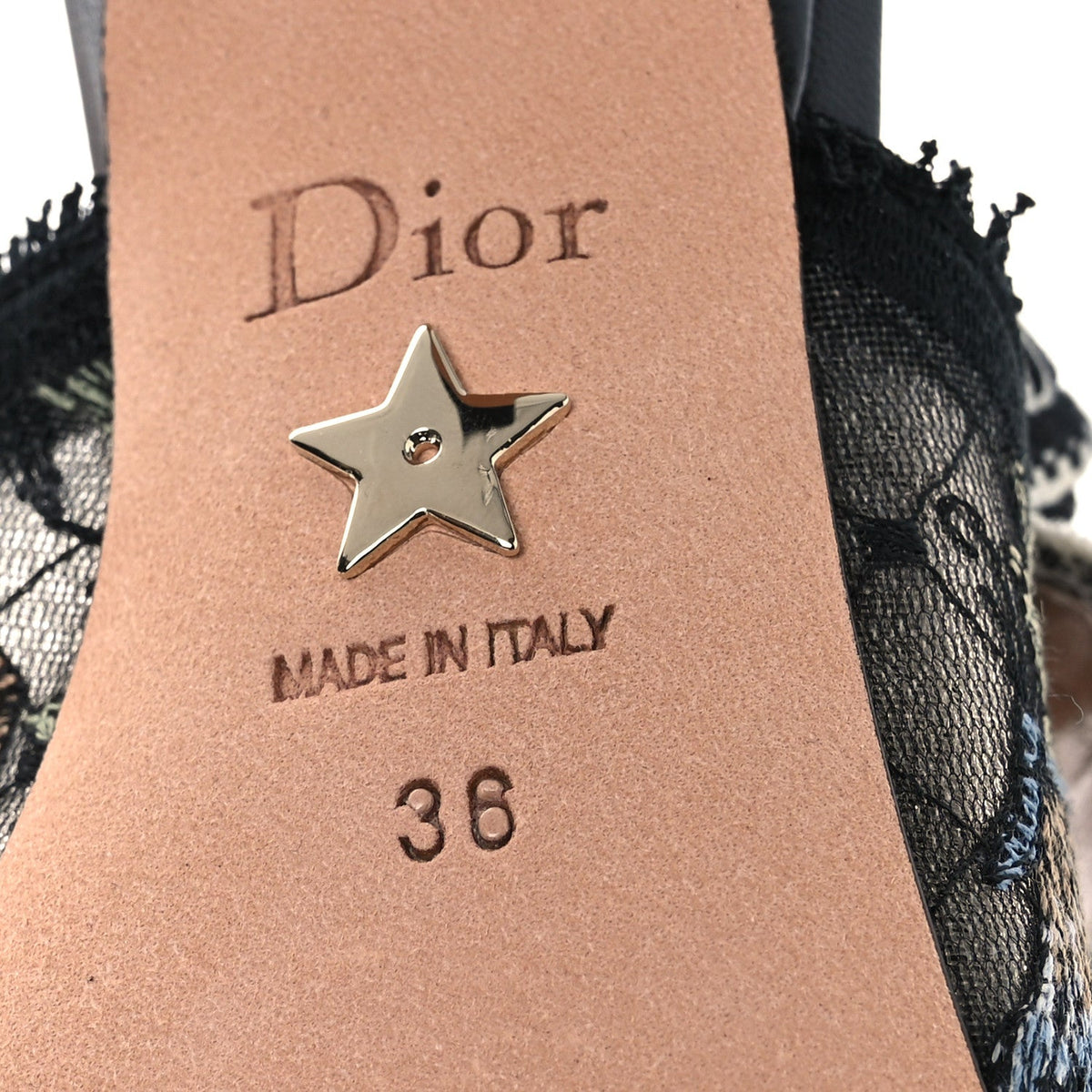 Christian Dior Mesh Women's Butterfly Embroidered J'Adior Pumps 36 Black