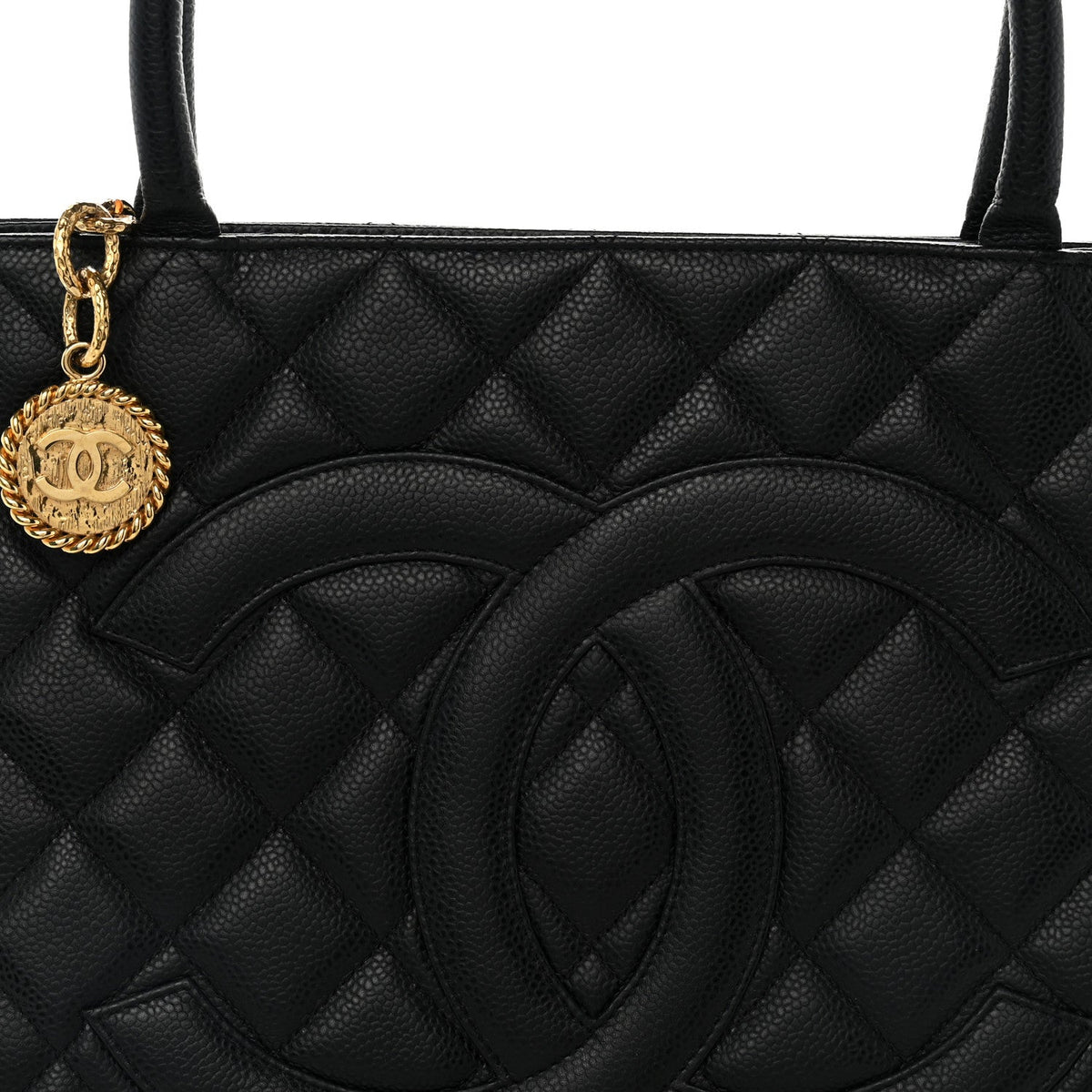 Quilted Caviar Tote Bag