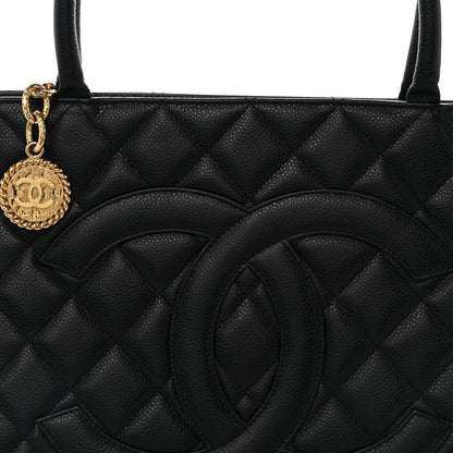 Quilted Caviar Tote Bag