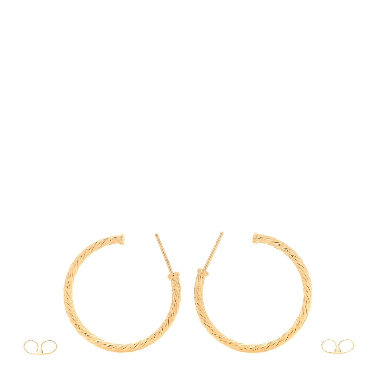 18K Yellow Gold Small Cablespira Hoop Earrings