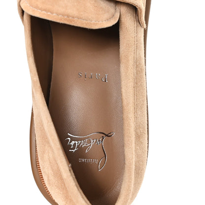 Christian Louboutin Suede Men's Urban Moc Lock Loafers 38 Beige