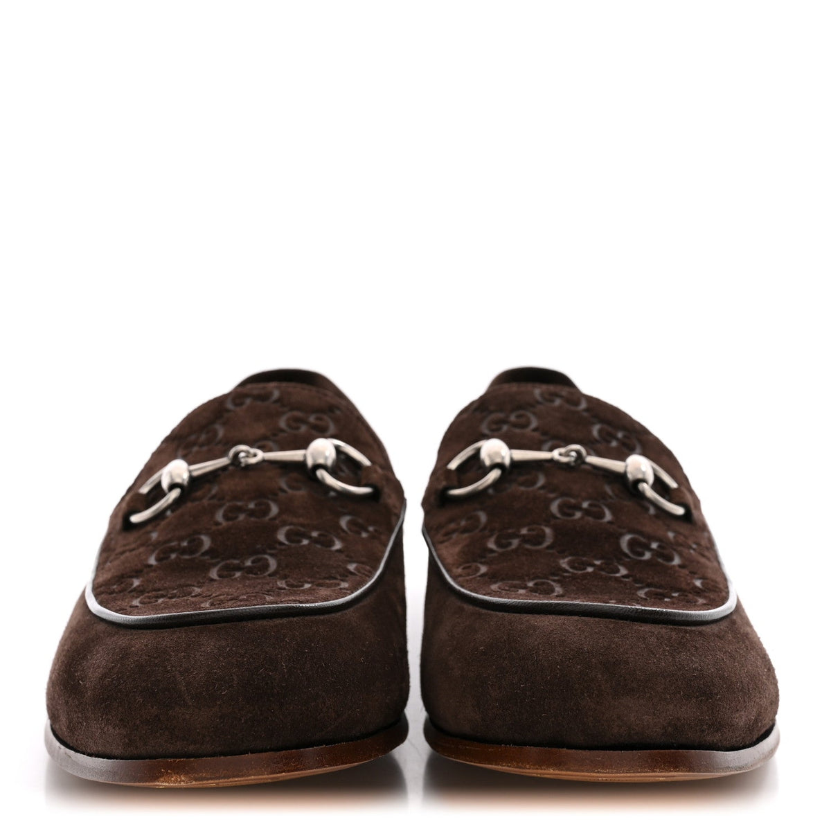 Gucci Suede Men's Jordy Horsebit Loafers 8 Night Cocoa