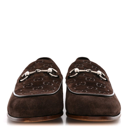 Gucci Suede Men's Jordy Horsebit Loafers 8 Night Cocoa