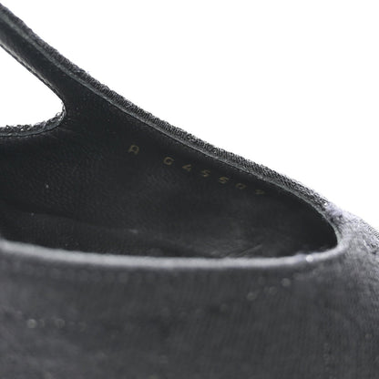 Chanel Wool Grosgrain CC Cap Toe Women's Slingback Pumps
