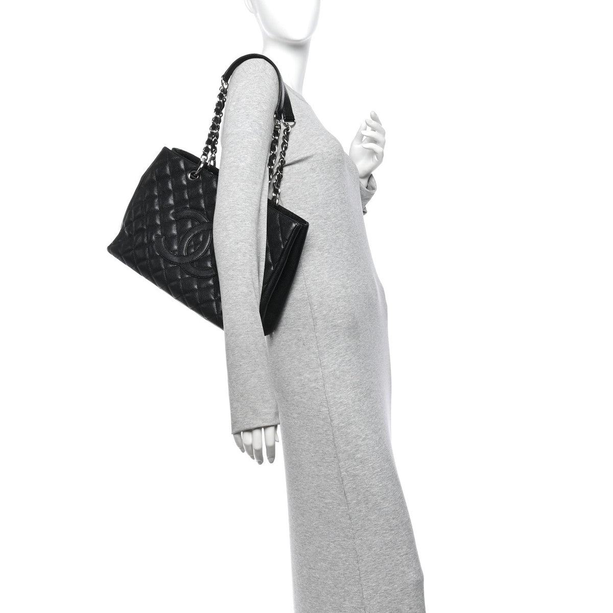 Quilted Caviar Tote Bag