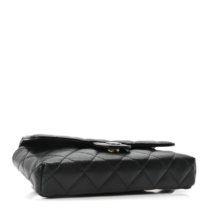 Quilted Caviar Flap Shoulder Bag