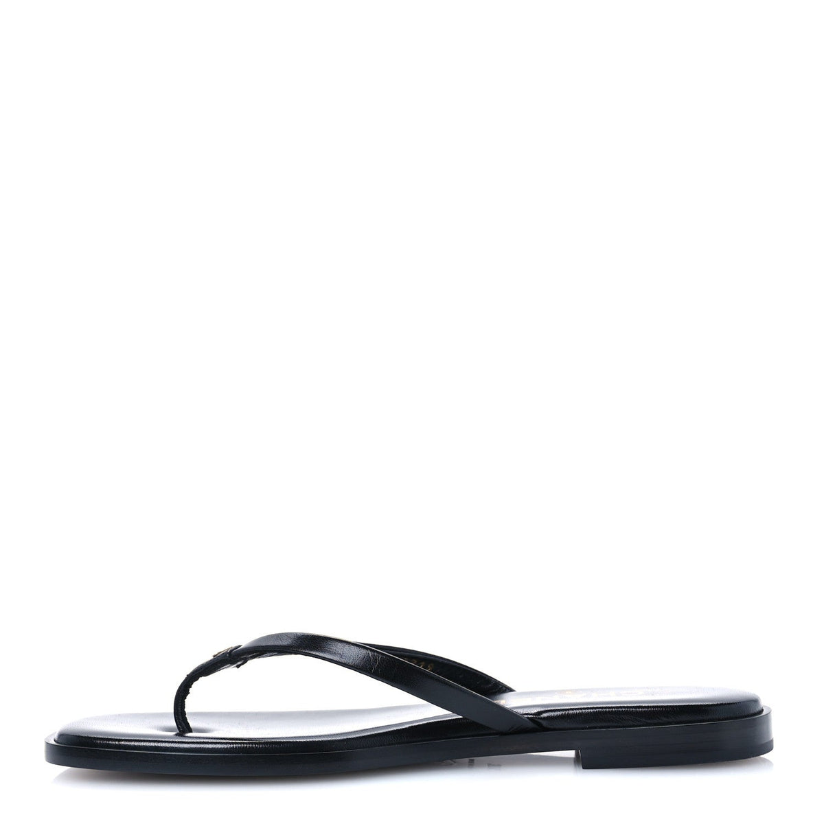Goatskin CC Times Square Thong Sandals Black