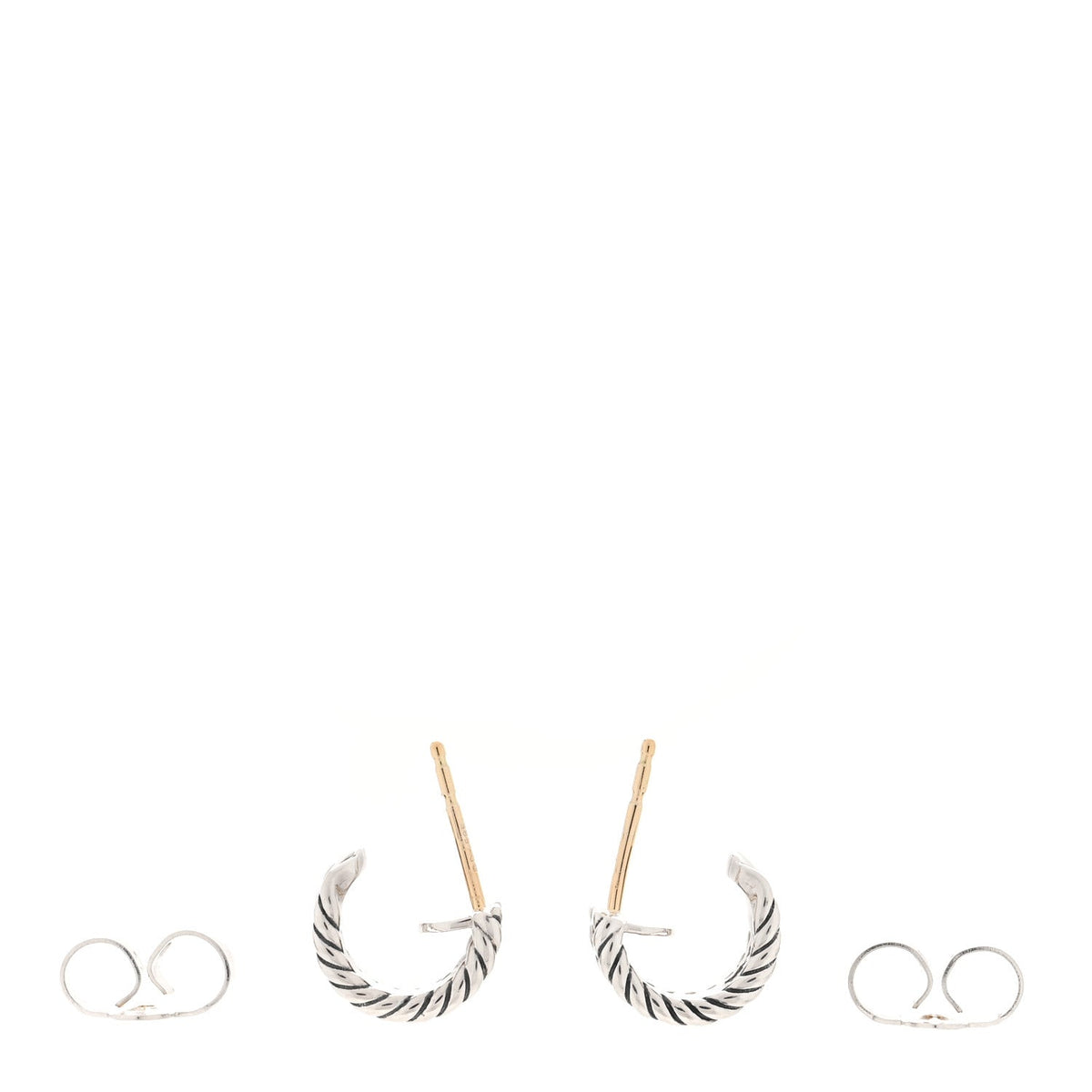 Sterling Silver Diamond 12mm Cable Hoop Earrings