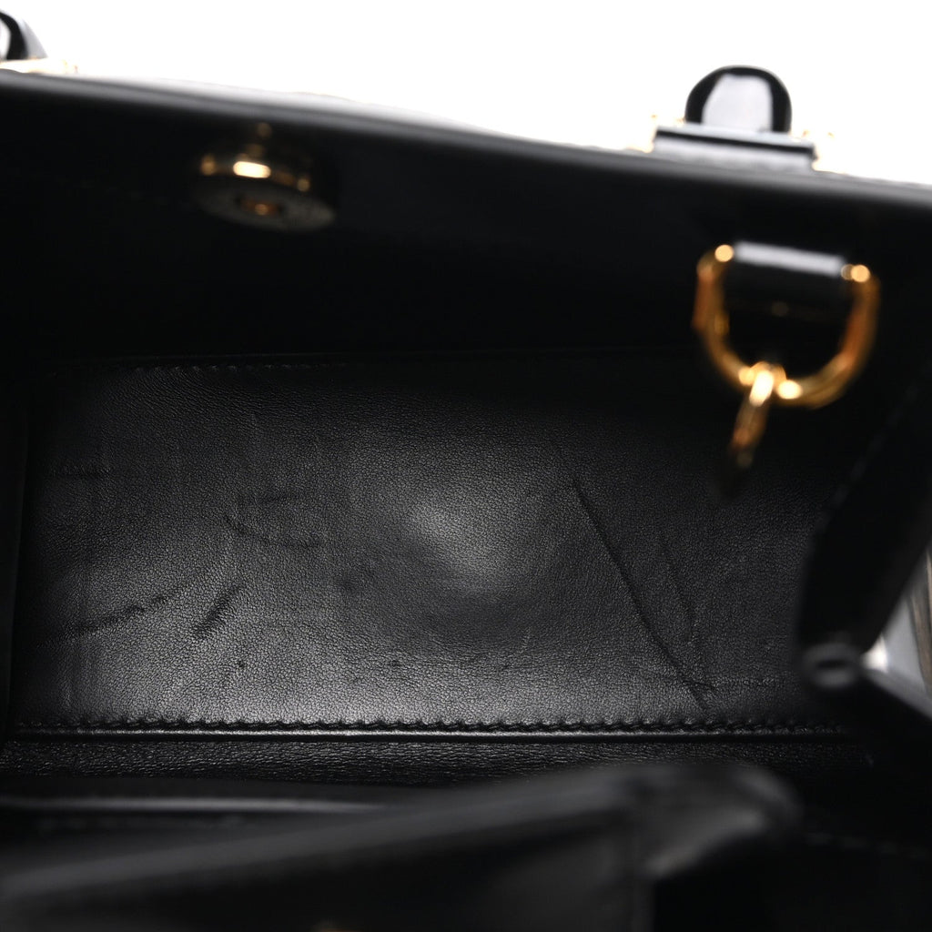 Gucci Polished Calfskin Small Diana Tote Bag Black