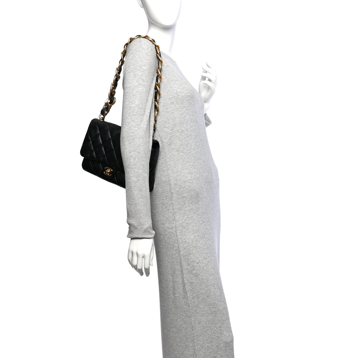Large Quilted Lambskin Flap Shoulder Bag