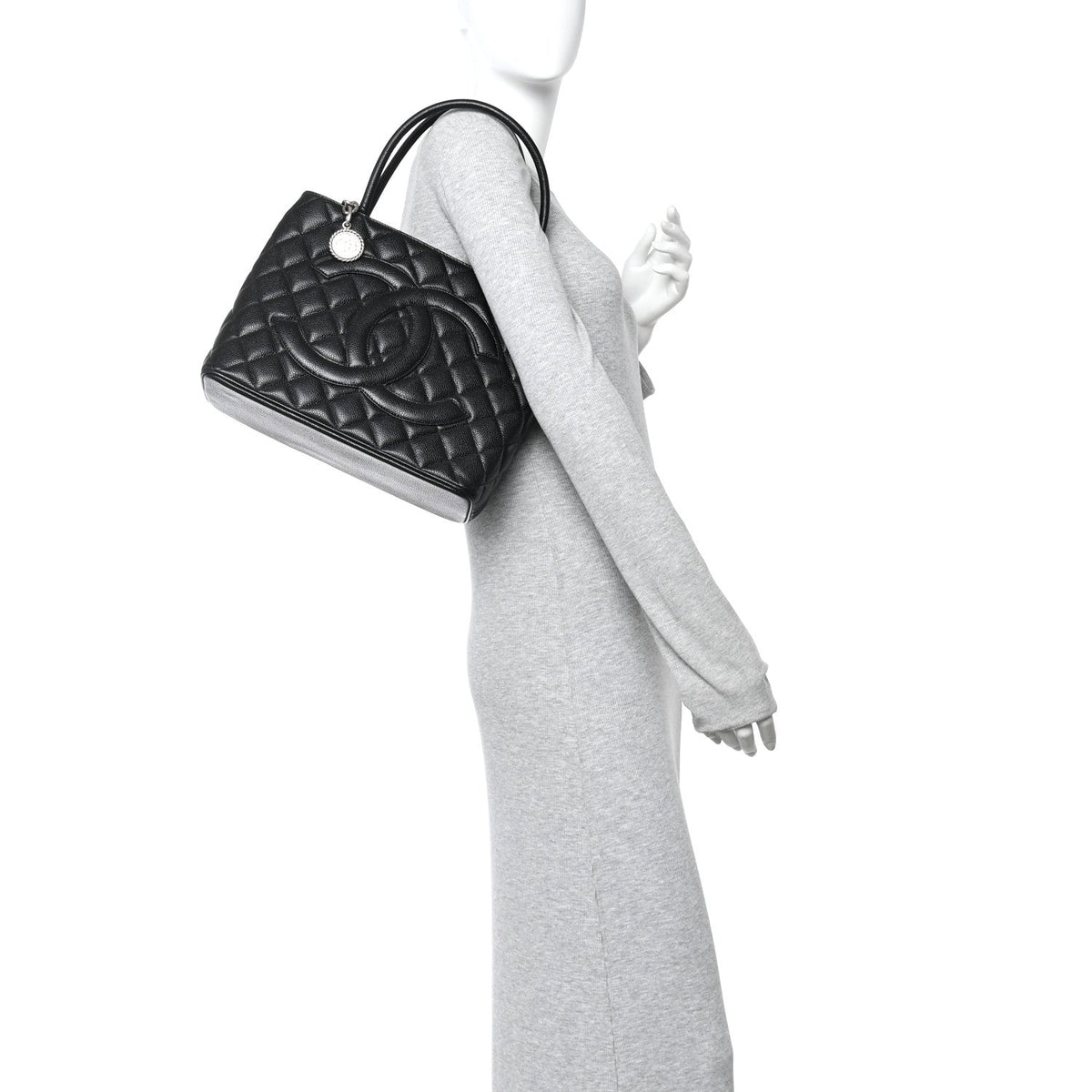 Quilted Caviar Tote Bag