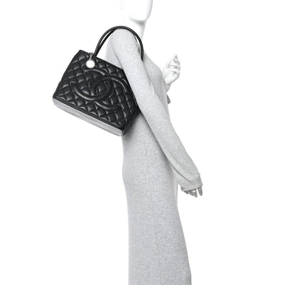 Quilted Caviar Tote Bag