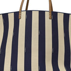 Fendi Pequin Vitello Reversible Large Shopping Tote Midnight Blue