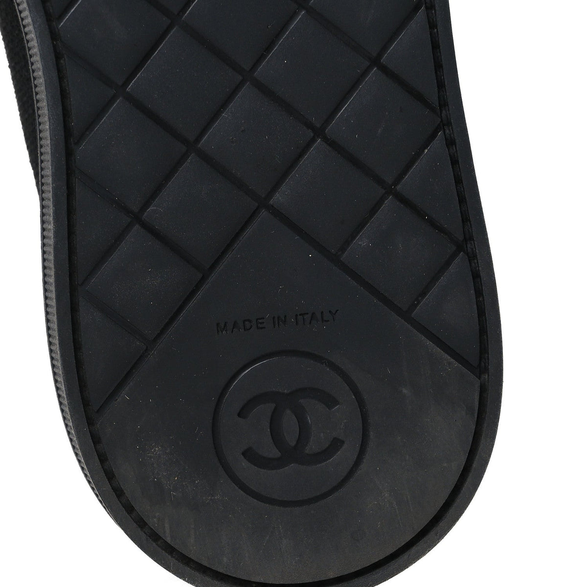Chanel Stretch Fabric Grosgrain Women's Pearl Cap Toe CC Loafers 35.5 Black
