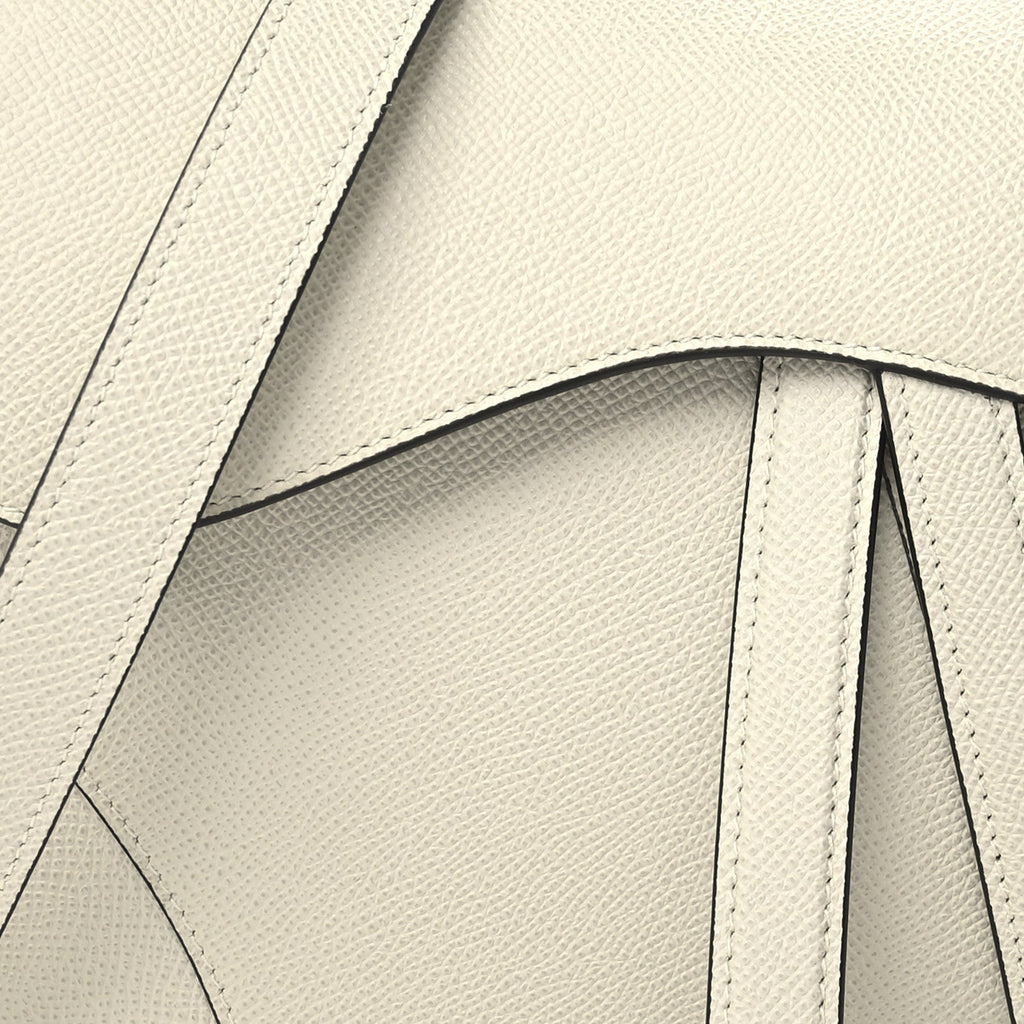 Christian Dior Grained Calfskin Saddle Bag With Strap Latte