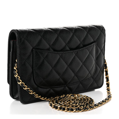 Quilted Caviar Wallet Bag