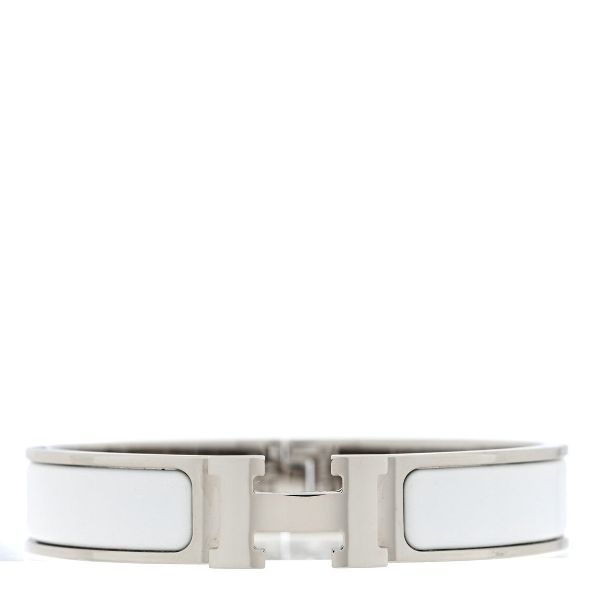 Enamel Narrow Clic Clac H Bracelet PM White