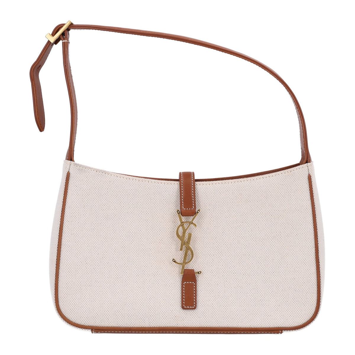 Calfskin Canvas Hobo Bag - Natural