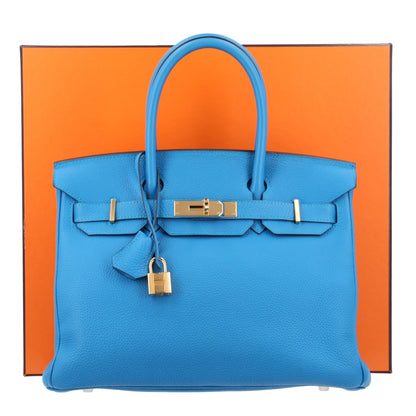 Togo Birkin 30 Bleu Zanzibar Handbag