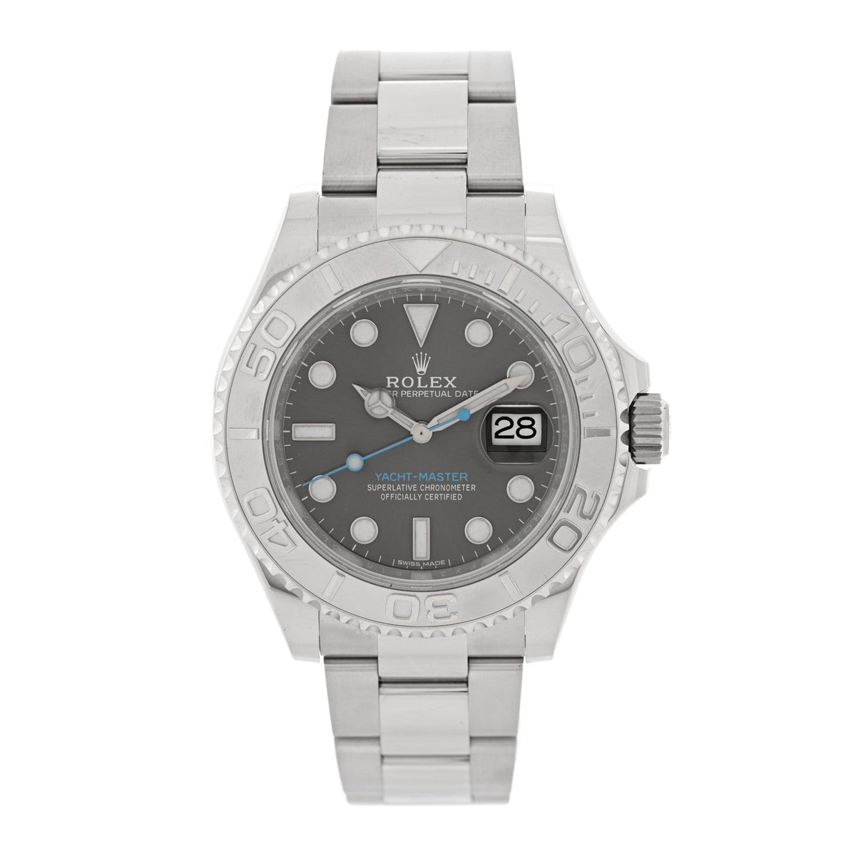 Rolex Stainless Steel Platinum 40mm Yacht-Master Watch Slate 116622