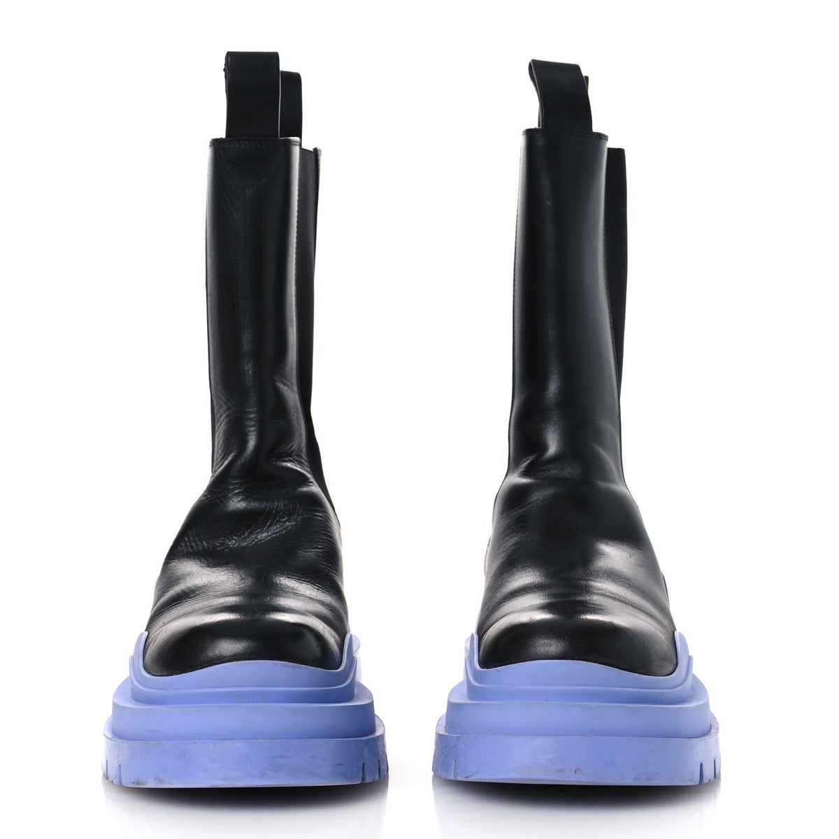 Bottega Veneta Calfskin Women's The Tire Chelsea Boots 40 Black Periwinkle