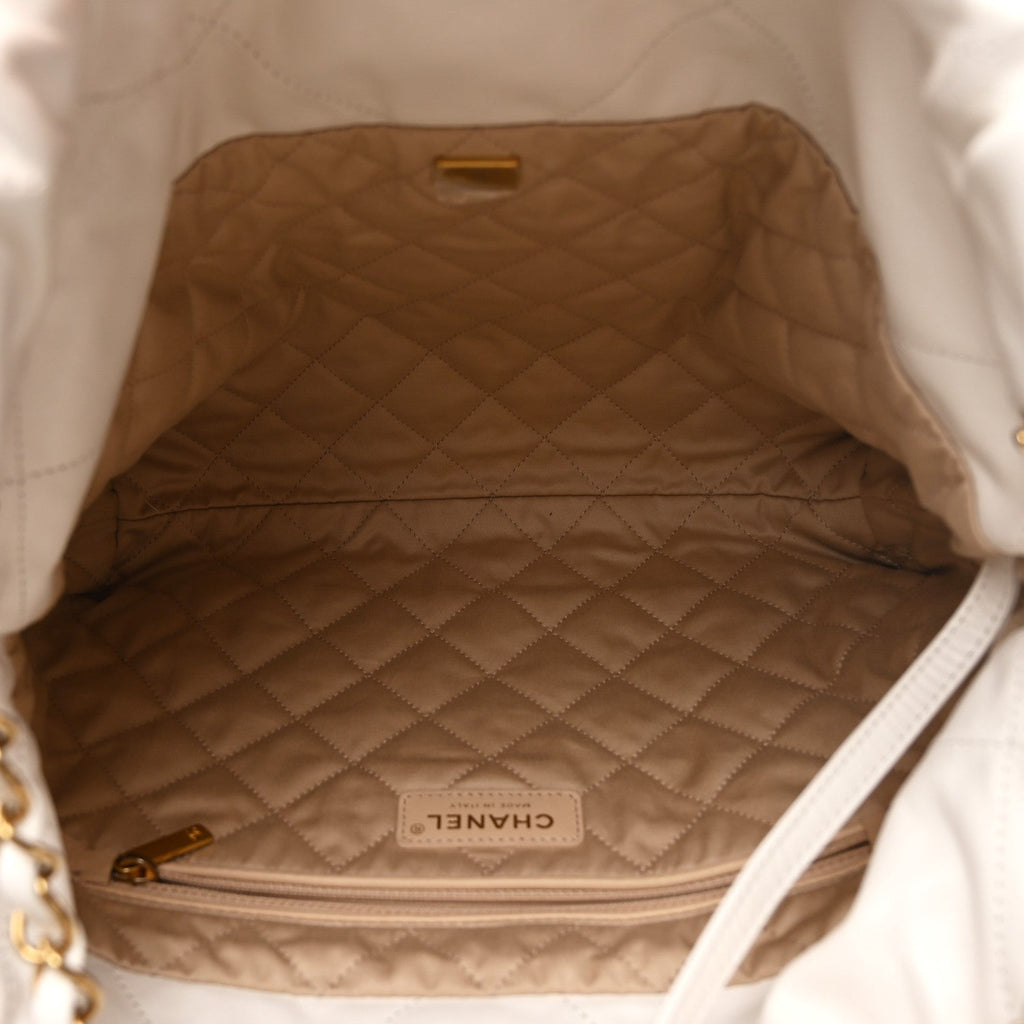 Chanel Shiny Calfskin Quilted Small 22 White
