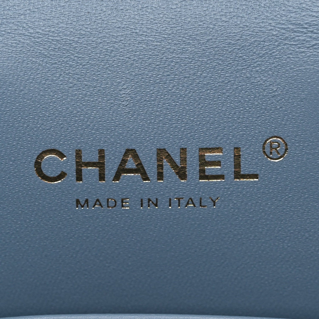 Chanel Denim Quilted Small CC Vanity Case Blue