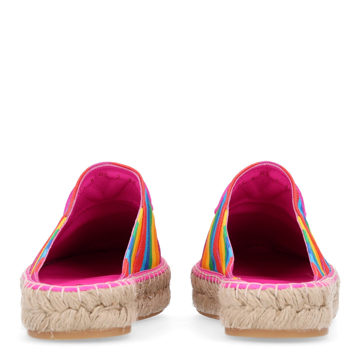 Valentino Garavani Canvas Raffia Chevron Print 1973 Women's Espadrille Flats Multicolor