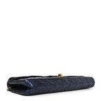 Chanel Metallic Calfskin 2.55 Reissue East West Clutch Blue
