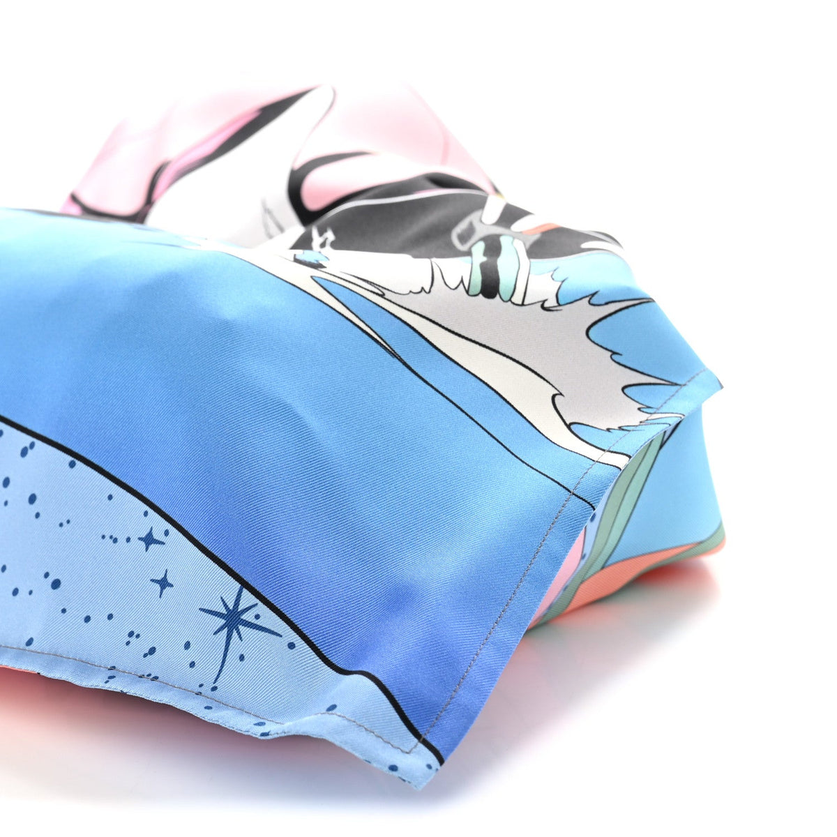 Silk Space Derby Furoshiki Bag Gm Bleu C Handbag