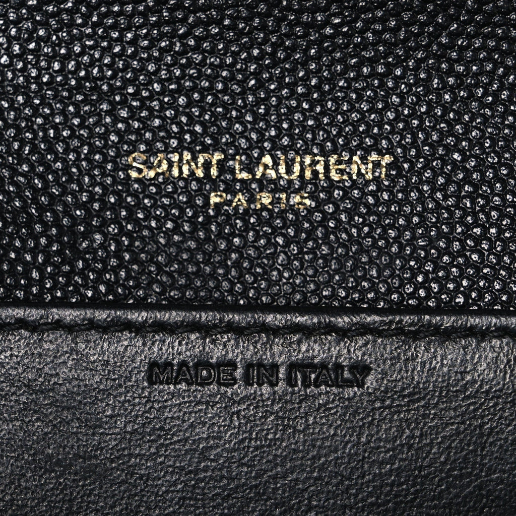 Saint Laurent Grain De Poudre Uptown Chain Wallet Black