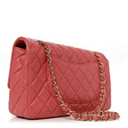 Chanel Lambskin Quilted Valentine Charms Medium Flap Bag Pink