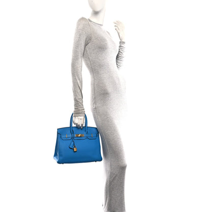 Togo Birkin 30 Bleu Zanzibar Handbag