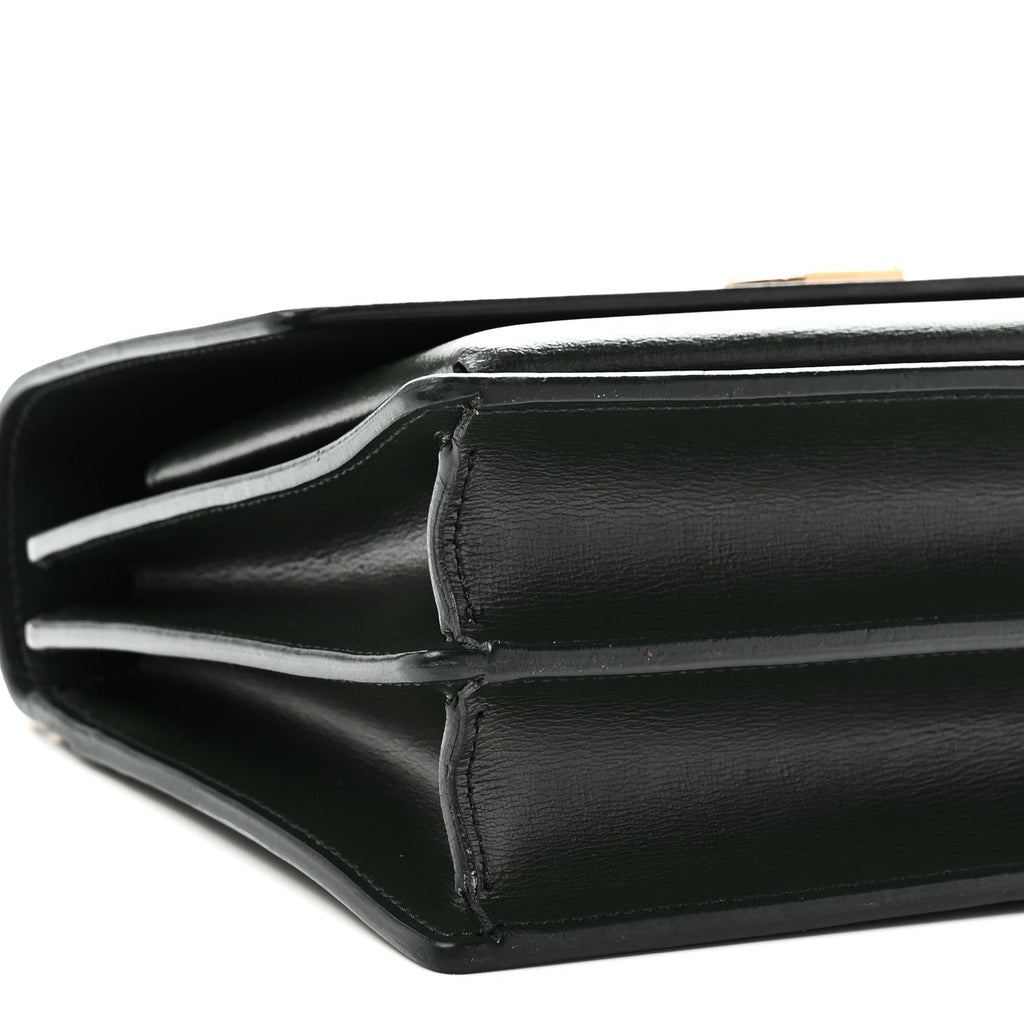 Saint Laurent Calfskin Medium Monogram Sunset Dark Green