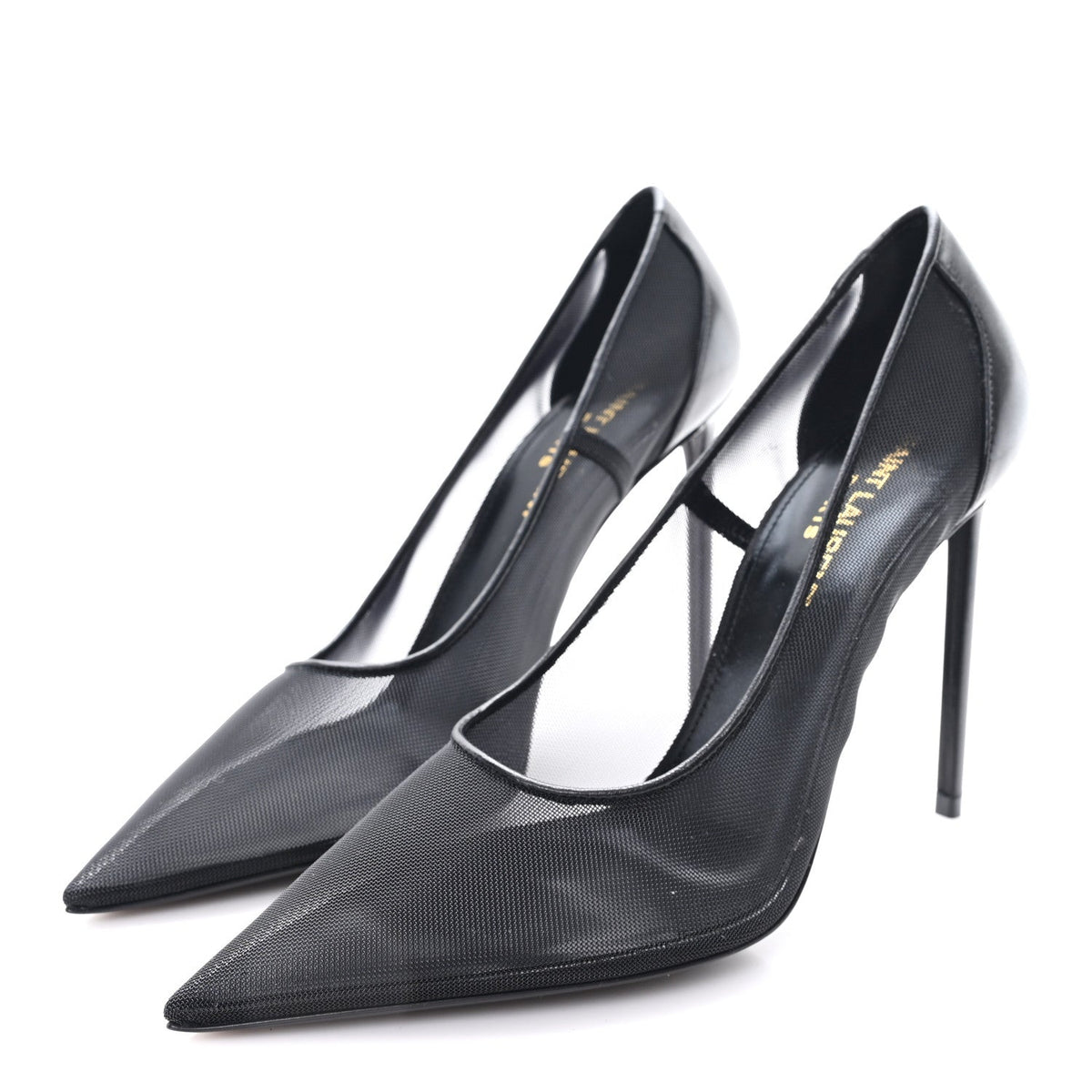 Saint Laurent Mesh Women's 105 Anja Pumps 36 Black
