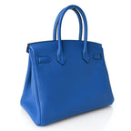 Hermes Taurillon Clemence Verso Birkin 30 Bleu Zellige Bleu Paradis